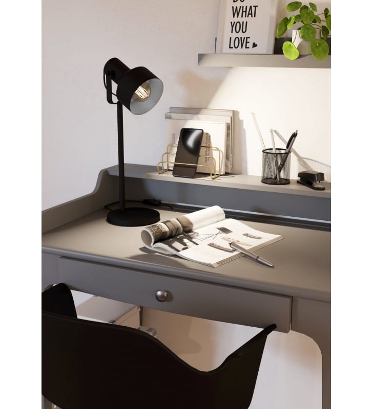 Lampa stołowa biurkowa Casibare czarna metalowa styl loft industrial