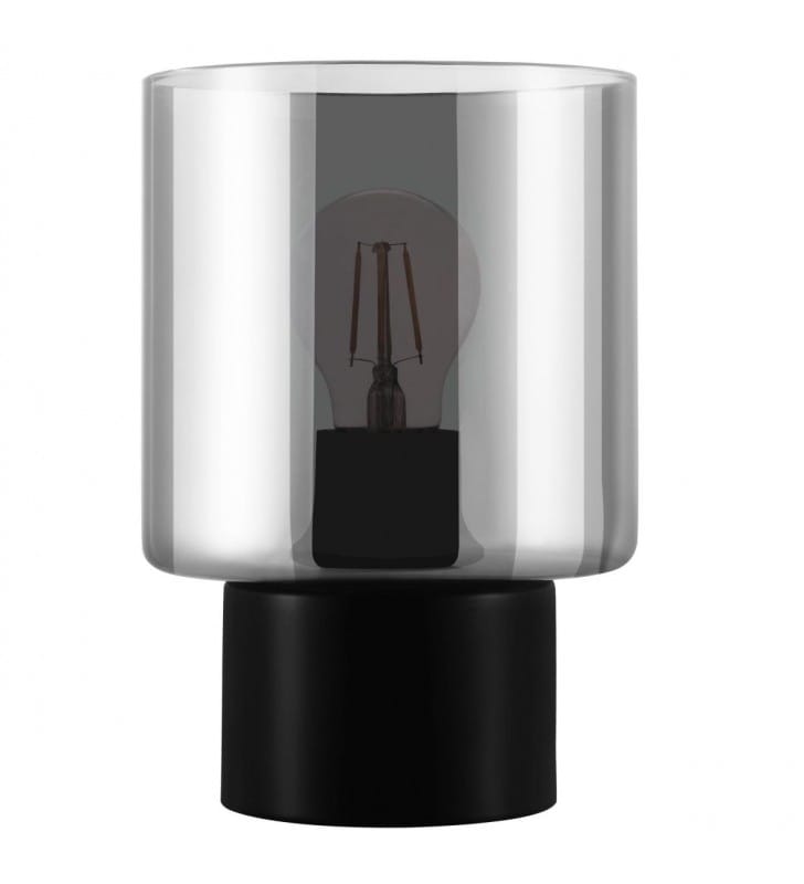 Niska 22cm czarna lampa stołowa Gorosiba klosz czarny transparentny styl nowoczesny