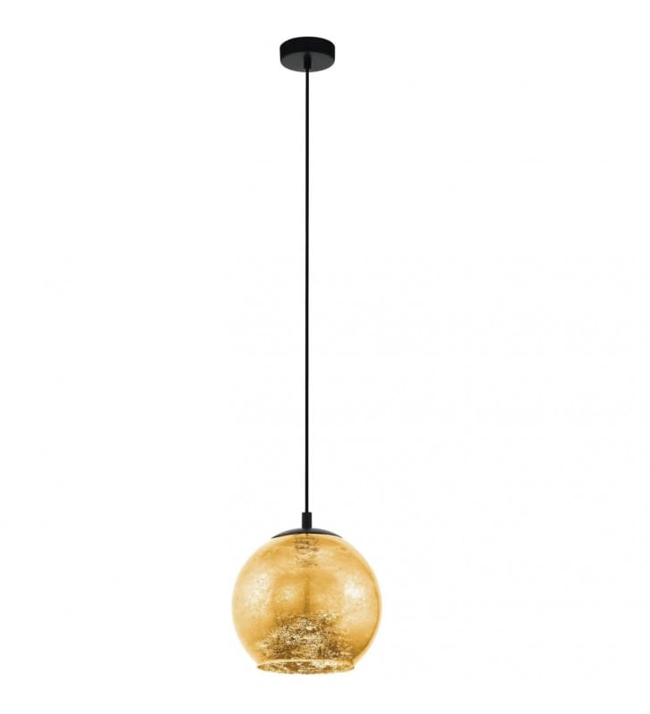 Czarno złota lampa wisząca Albaraccin 27cm klosz szklana złota kula