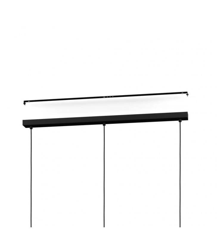 3 zwisowa lampa nad stół Sarona czarna ze złotymi dyskami nowoczesna oryginalna minimalistyczna 3xGU10 metal