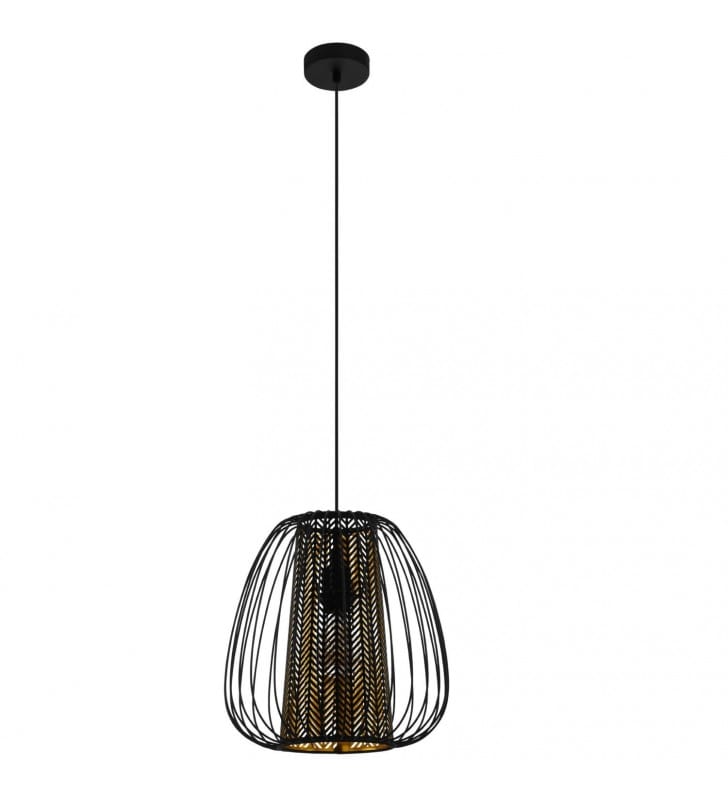 Metalowa czarna lampa wisząca Curasao do sypialni salonu z dekoracyjnym kloszem