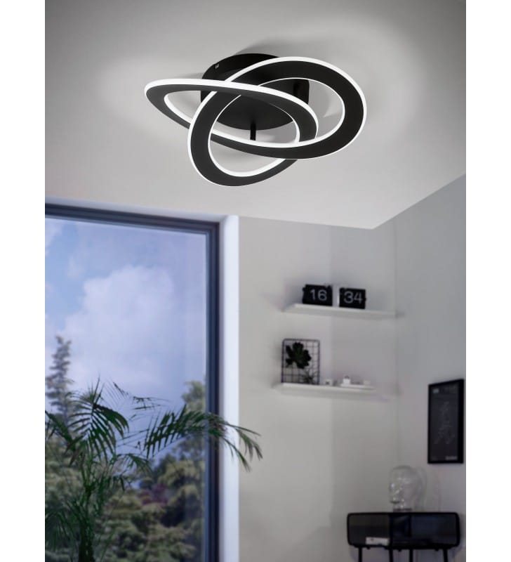 Czarna lampa Rolimare na sufit LED neutral do sypialni salonu
