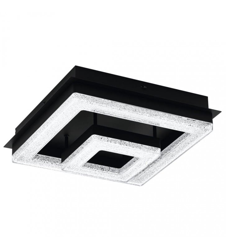 Mały czarny kwadratowy plafon do sypialni Fradelo1 LED 26cm Eglo