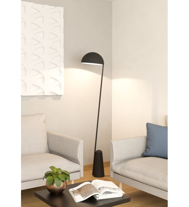 Nowoczesna czarna lampa podłogowa Aranzola z metalu do salonu sypialni 1xE27