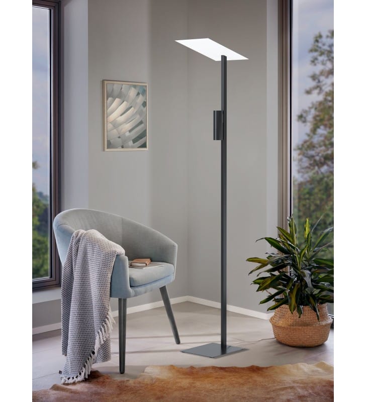Designerska nowoczesna czarna lampa podłogowa Budensea LED lampka do czytania