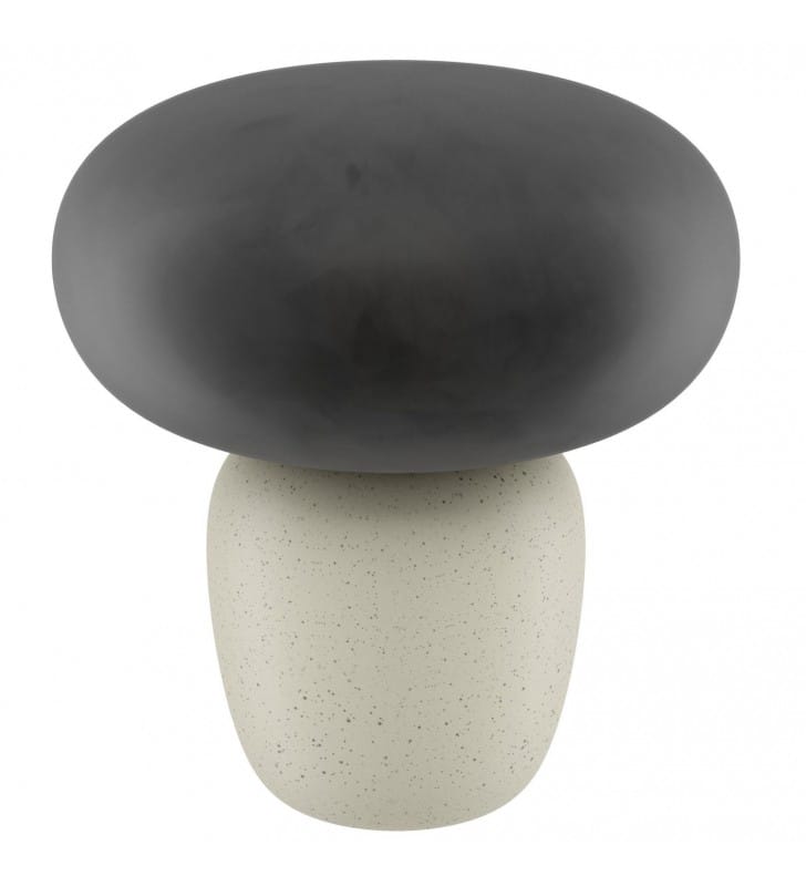 Nowoczesna lampa stołowa Cahuama ciemny szary klosz ze szkła ceramiczna podstawa do sypialni salonu