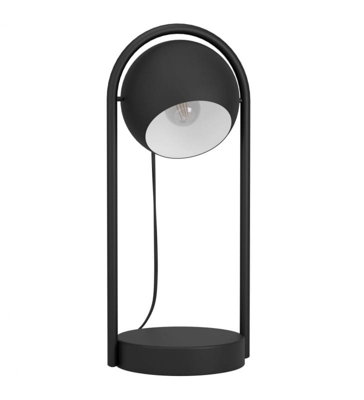 Lampa stołowa Murnia czarna z metalu nowoczesna klosz kula loftowa industrialna