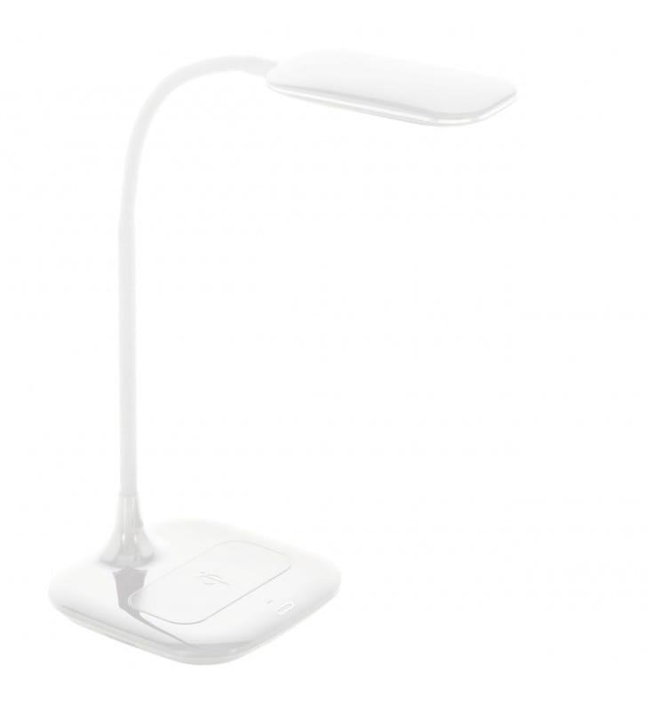 Lampa biurkowa z bezprzewodową ładowarką do smartfona Masserie LED biała