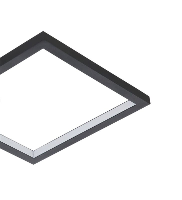 Czarno biały nowoczesny plafon sufitowy Gafares LED z pilotem wiele funkcji