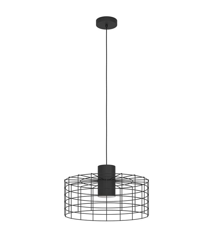 Milligan czarna industrialna lampa wisząca z drucianym kloszem 1xE27