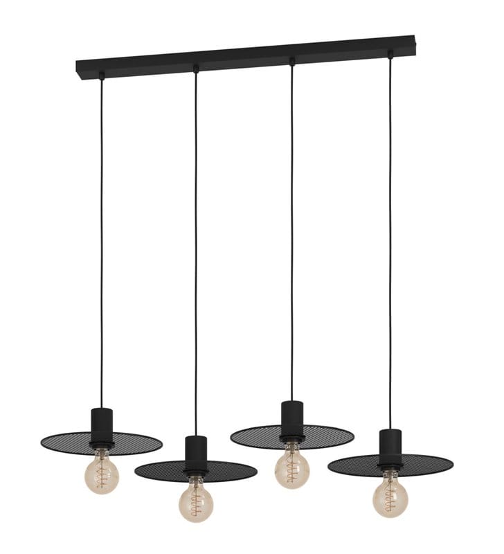 Lampa wisząca Ikeston czarna metalowa 4 pkt loftowa industrialna Eglo 43732