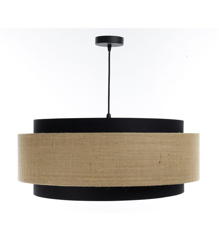 Lampa wisząca nowoczesna Anna 60cm lampa abażur beżowy czarny kremowe wnętrze 1xE27 BPS Koncept