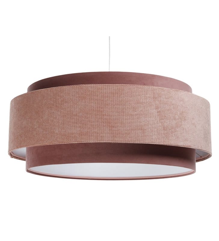 Lampa wisząca nowoczesna Shirley różowa materiałowa 60cm okrągła 1xE27