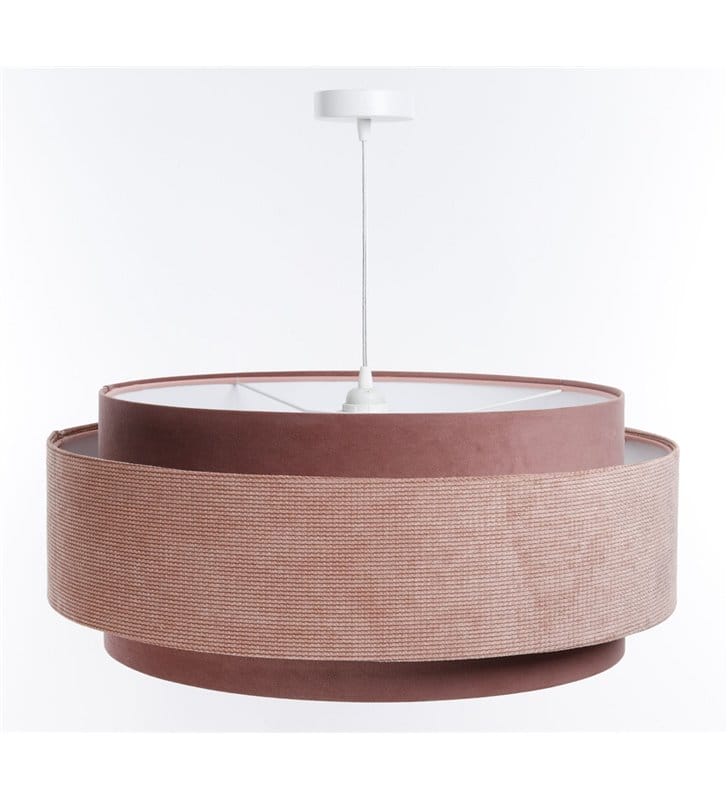 Lampa wisząca nowoczesna Shirley różowa materiałowa 60cm okrągła 1xE27