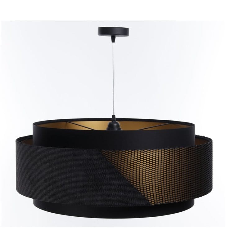 Lampa wisząca nowoczesna Danielle czarna zwis do oświetlenia stołu 60 cm