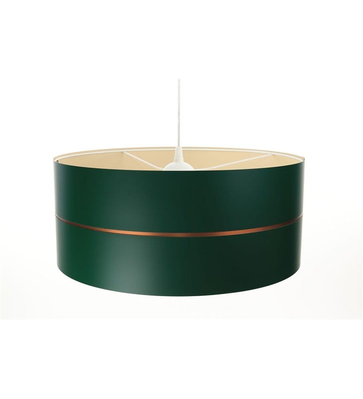 Lampa wisząca nowoczesna Carole zielona abażur z tworzywa wewnątrz kremowy