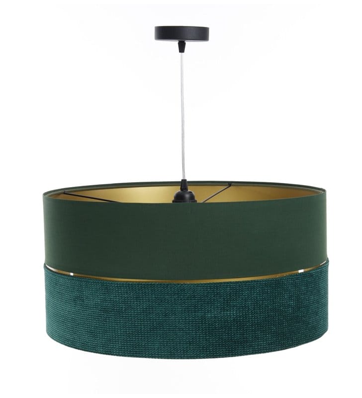 Lampa wisząca nowoczesna Jean zielona materiałowa z łączonych tkanin