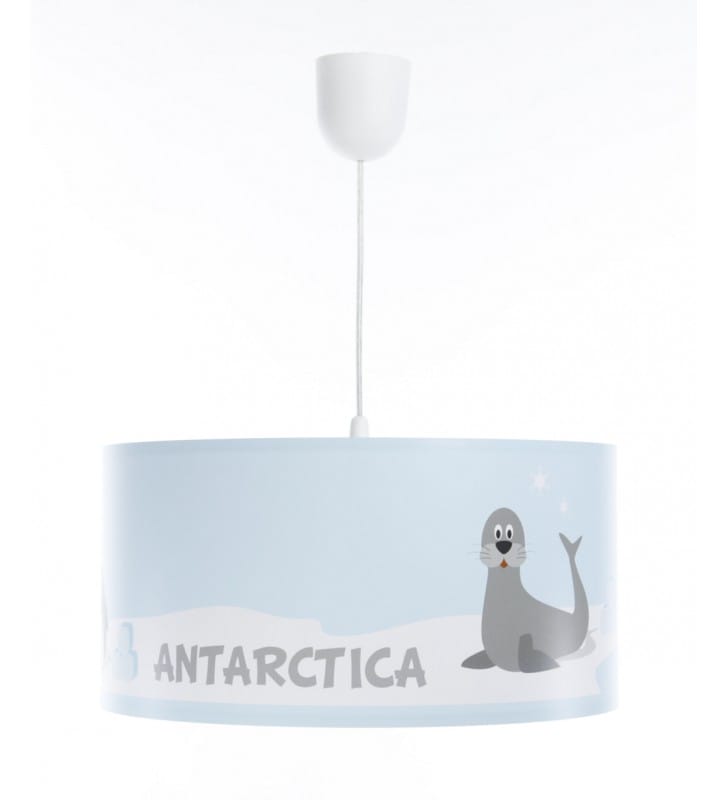 Lampa wisząca Antarctica do pokoju chłopca dziewczynki niebieska tworzywo