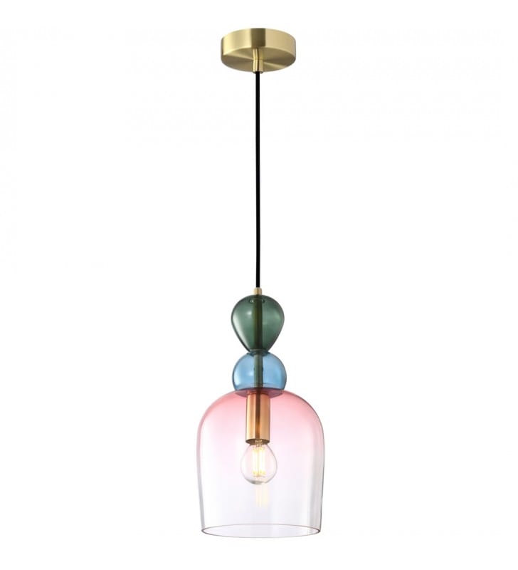 Designerska szklana lampa wisząca do sypialni Manso