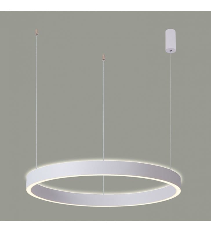 Biała nowoczesna lampa wisząca Brasco Up Down LED światła dół góra klosza obręcz 60cm