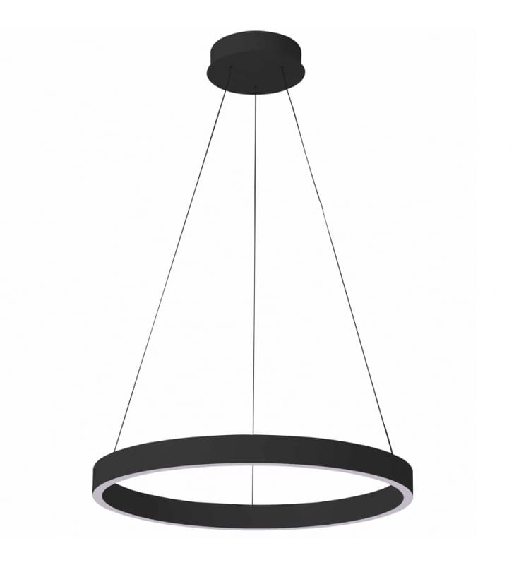 Lampa wisząca Brasco Down LED czarna nowoczesna 60cm obręcz do salonu sypialni jadalni