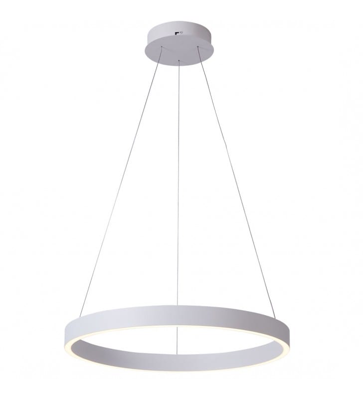 Lampa wisząca Brasco Down LED biała obręcz do salonu sypialni nad duży stół