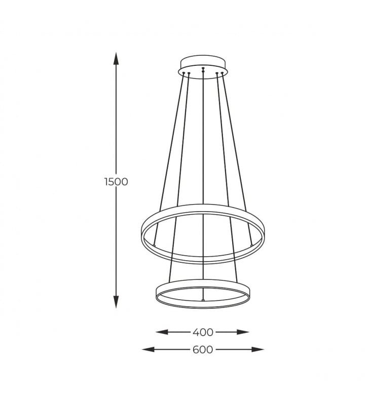 2 obręcze nowoczesna lampa wisząca Breno LED z regulacją barwy światła