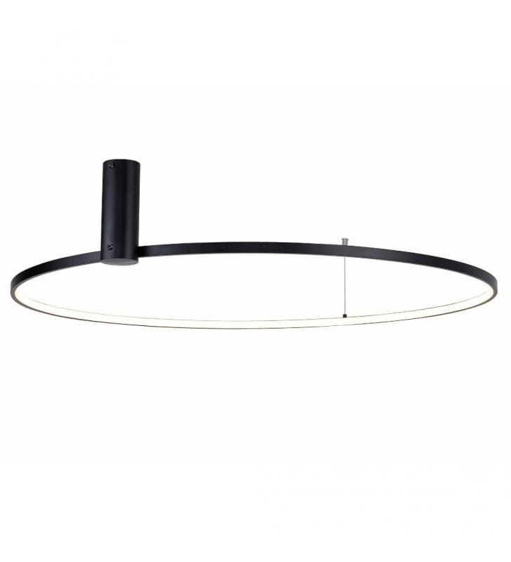 Lampa sufitowa Horik LED czarna duża 90cm obręcz do salonu kuchni minimalistyczna