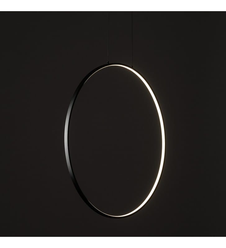 Lampa wisząca Circolo LED 3000K czarna 45cm obręcz nowoczesna