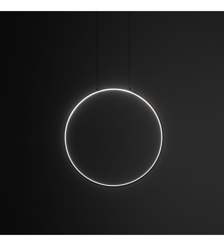 Circolo LED 4000K czarna lampa wisząca do nowoczesnego salonu 45cm obręcz