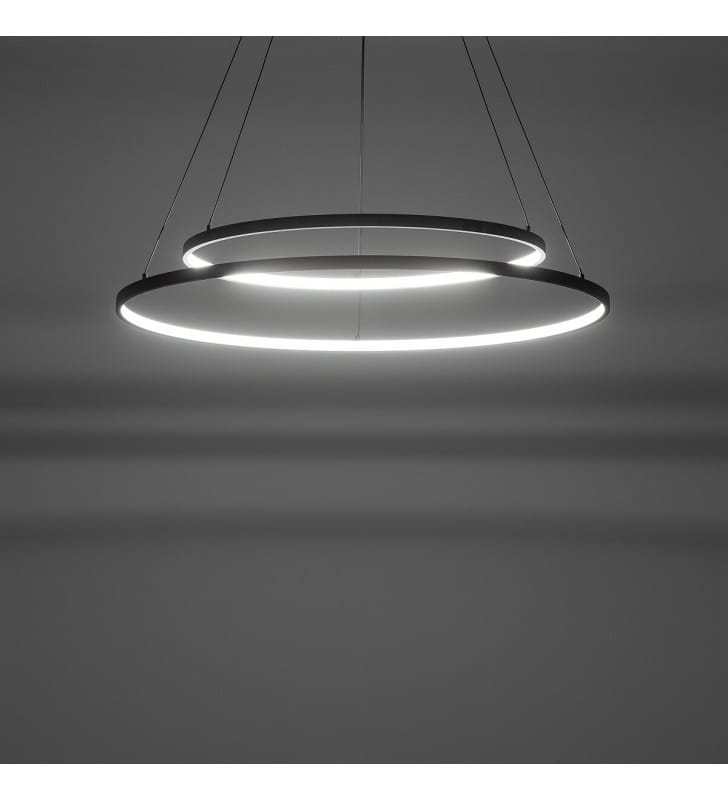 Lampa wisząca Circolo LED 4000K 2 klosze pierścienie różne ustawienia kloszy nad schody