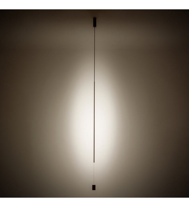 Minimalistyczna wąska długa czarna lampa wisząca LED Vertic 3000K