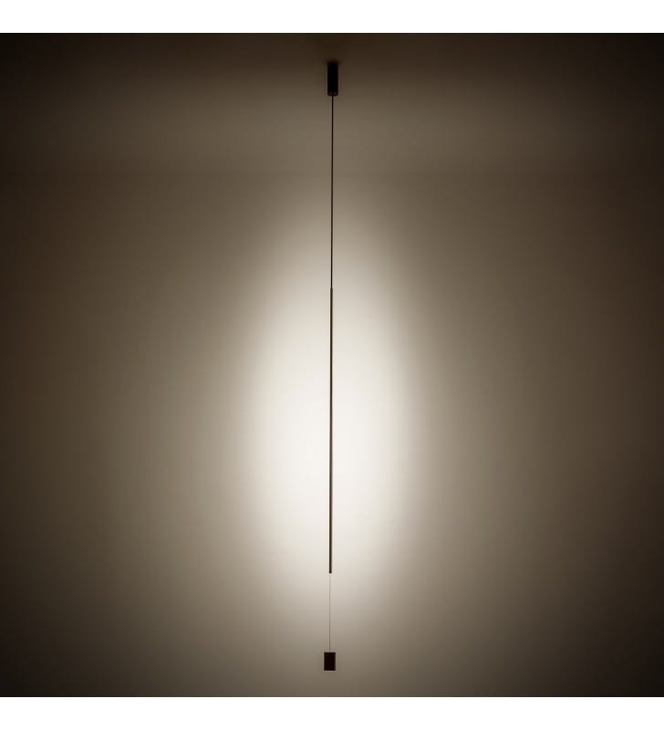Wąska długa minimalistyczna czarna lampa wisząca Vertic LED 4000K