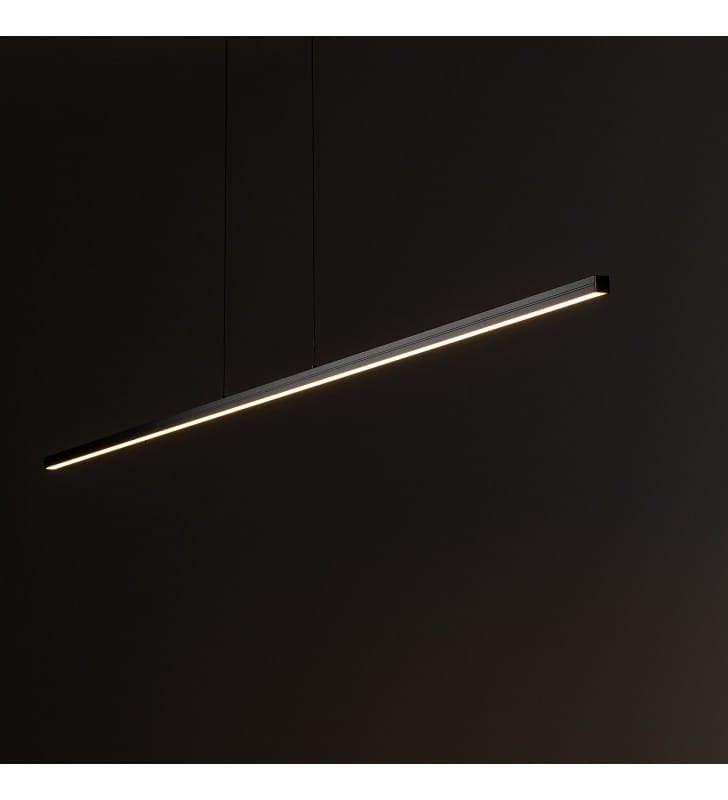 Lampa wisząca Bar LED 3000K 120cm czarna wąska nowoczesna nad stół blat biurko