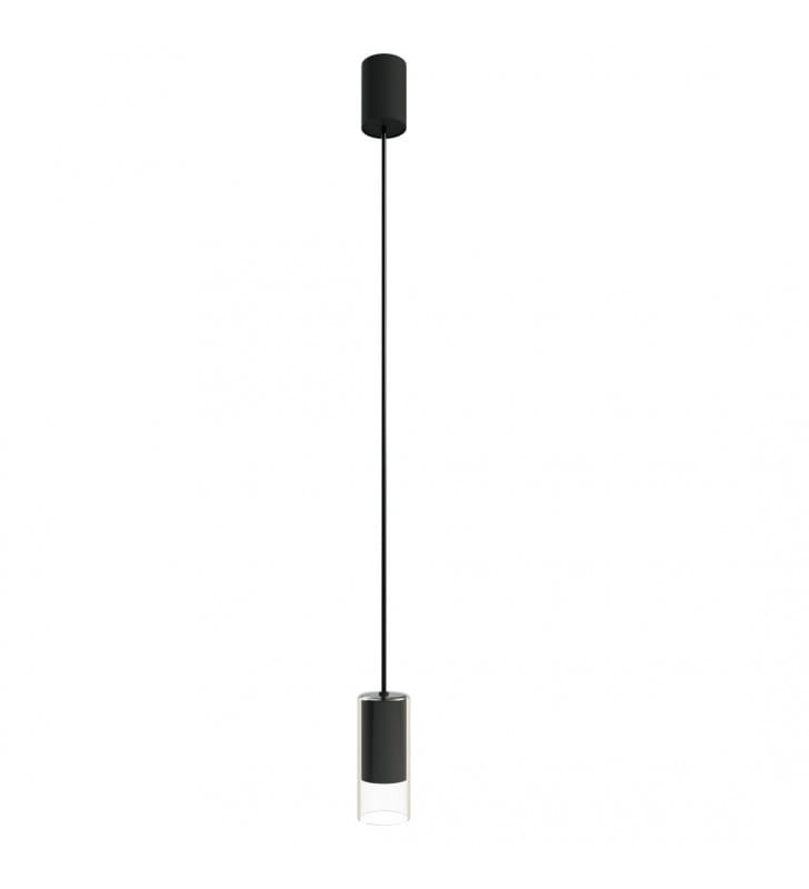 Lampa wisząca Cylinder czarna minimalistyczna pojedyncza 1xGU10