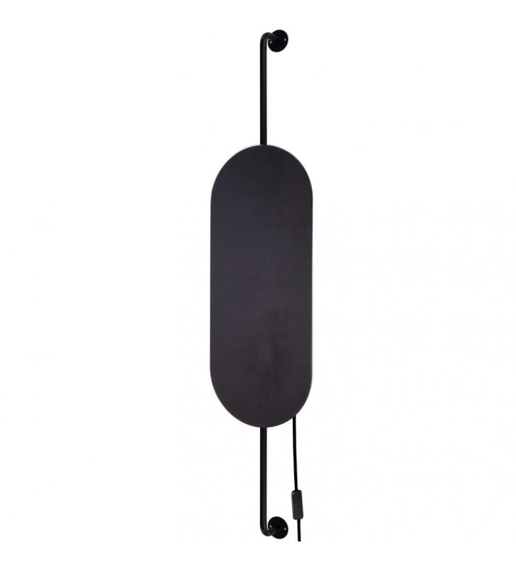 Duża nowoczesna lampa ścienna Wheel Lux czarna z drewna kabel z wtyczką i włącznikiem Nowodvorski