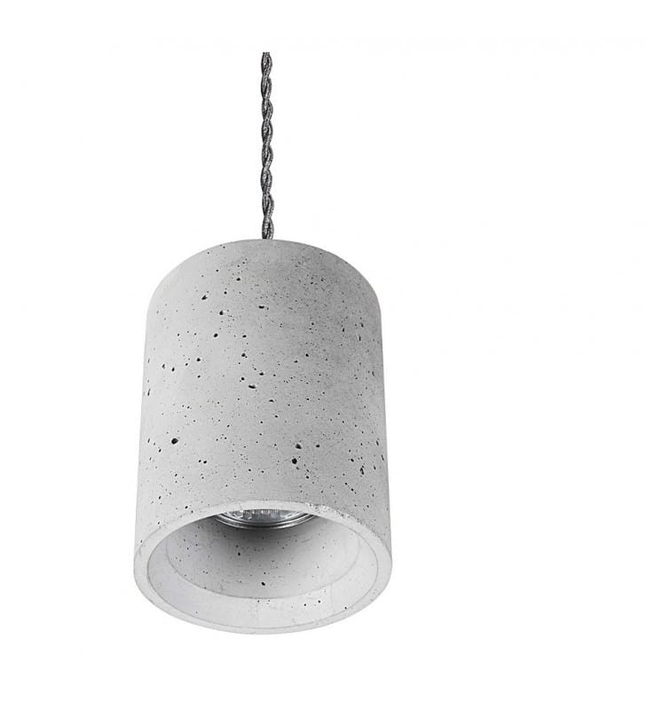 Betonowa pojedyncza lampa wisząca Shy z betonu styl loftowy nowoczesny