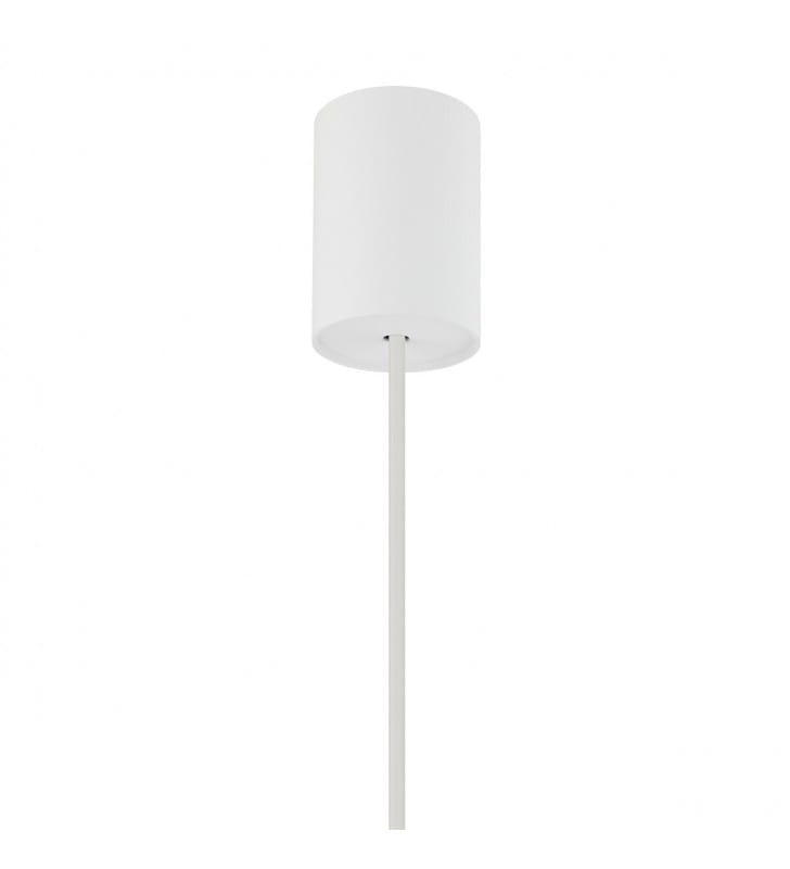 Biała pojedyncza lampa wisząca Hermanos wykończenie z mosiądzu płaski klosz 1xGU10