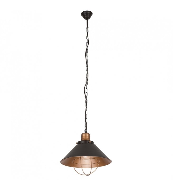 Lampa wisząca Garret metalowa brązowo miedziana styl loftowy vintage