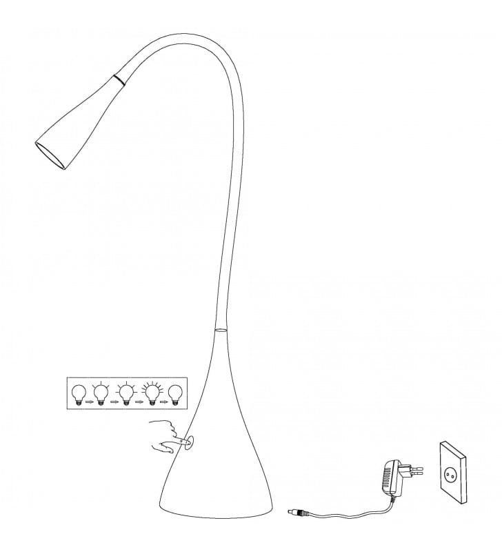 Snapora nowoczesna czarna lampka biurkowa LEDowa z giętkim ramieniem