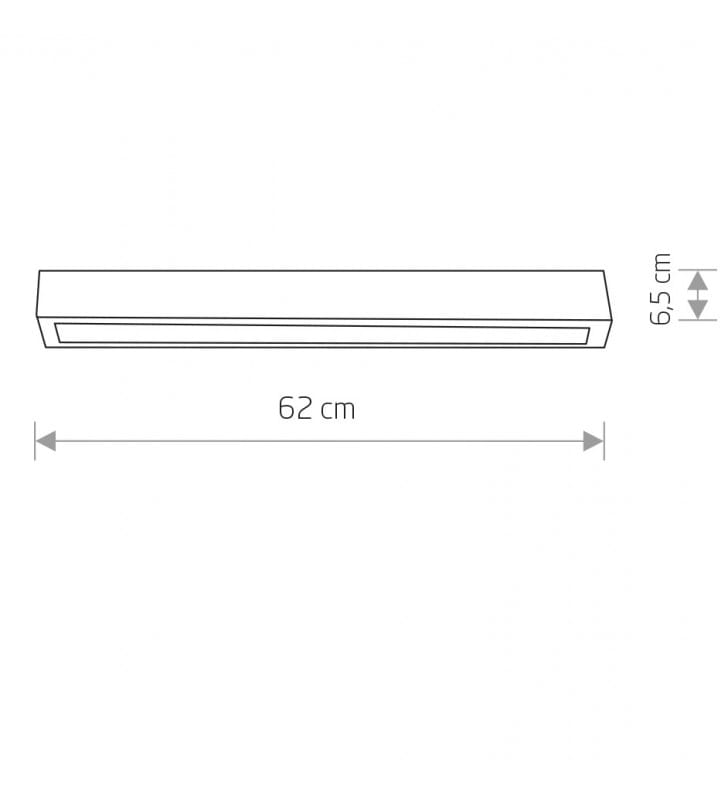 Wąski plafon sufitowy na przedpokój Straight Graphite LED grafitowy 62cm Nowodvorski