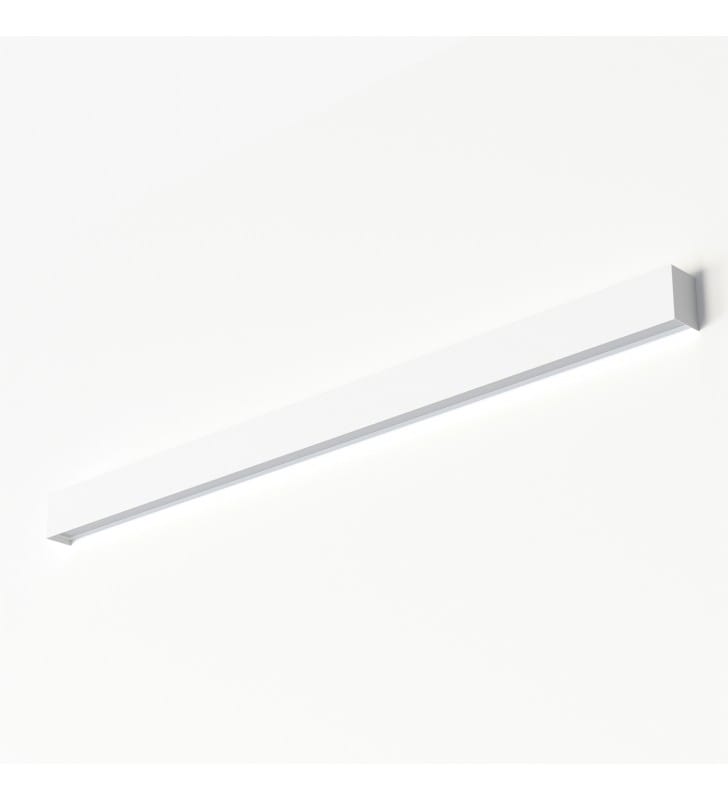 Długi biały kinkiet nad schody straight White T8 LED podłużny z metalu 122cm