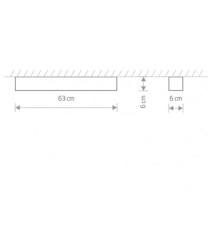 Grafitowy 63cm wąski plafon Soft Graphite T8 LED podłużny Nowodvorski