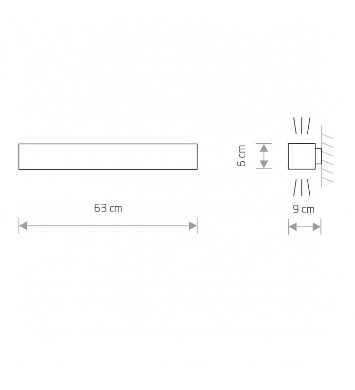 Podłużny biały kinkiet Soft White LED 63cm na korytarz do salonu sypialni biura nad schody