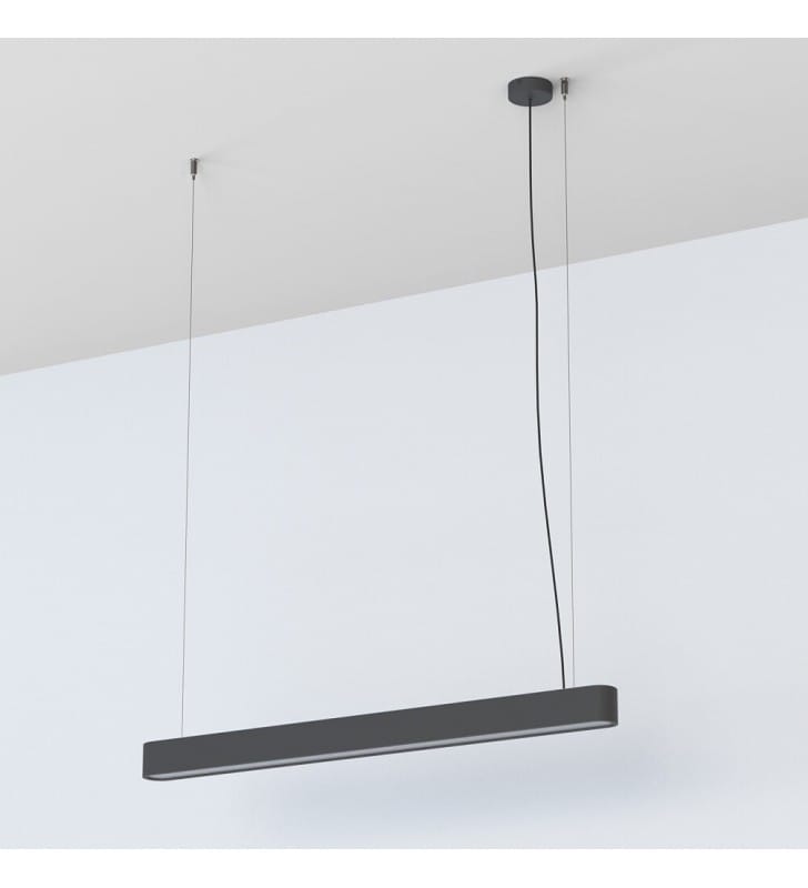 Podłużna nowoczesna lampa wisząca Soft Graphite T8 LED 90 grafitowa do kuchni jadalni biura Nowodvorski - OD RĘKI