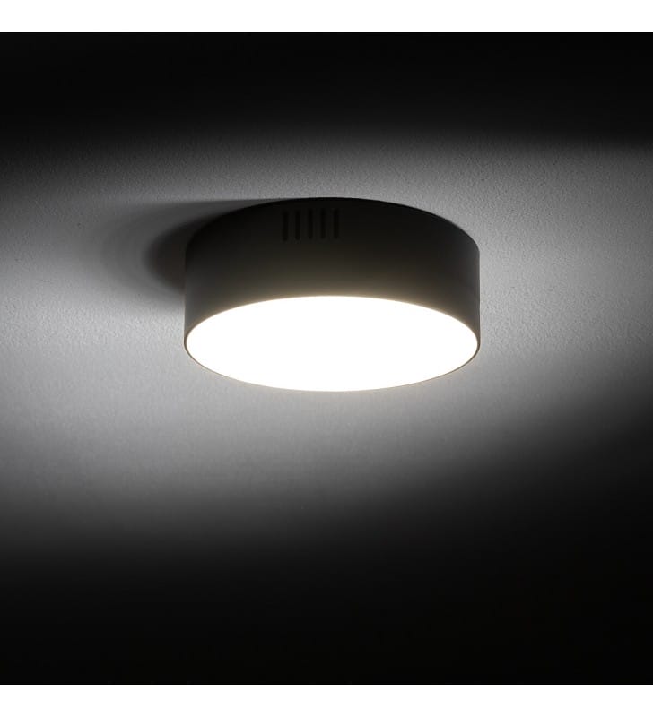 Lid Round LED mały 11cm czarny plafon z tworzywa Nowodvorski neutralna barwa światła