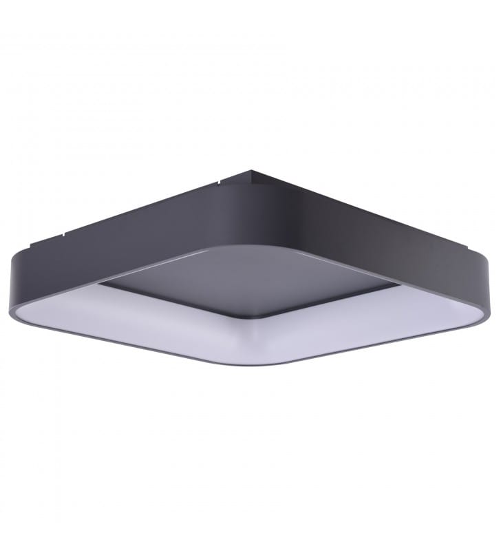 Kwadratowy plafon Smart Solvent LED 60 szary do salonu z pilotem
