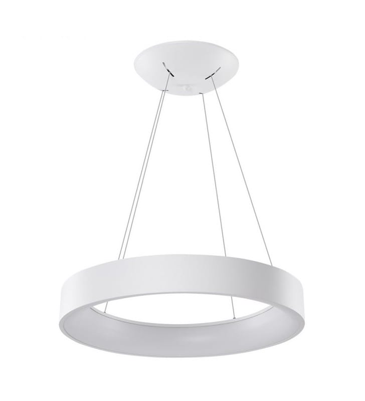Biała lampa wisząca do jadalni nad stół z pilotem Solvent Smart LED Azzardo Smart