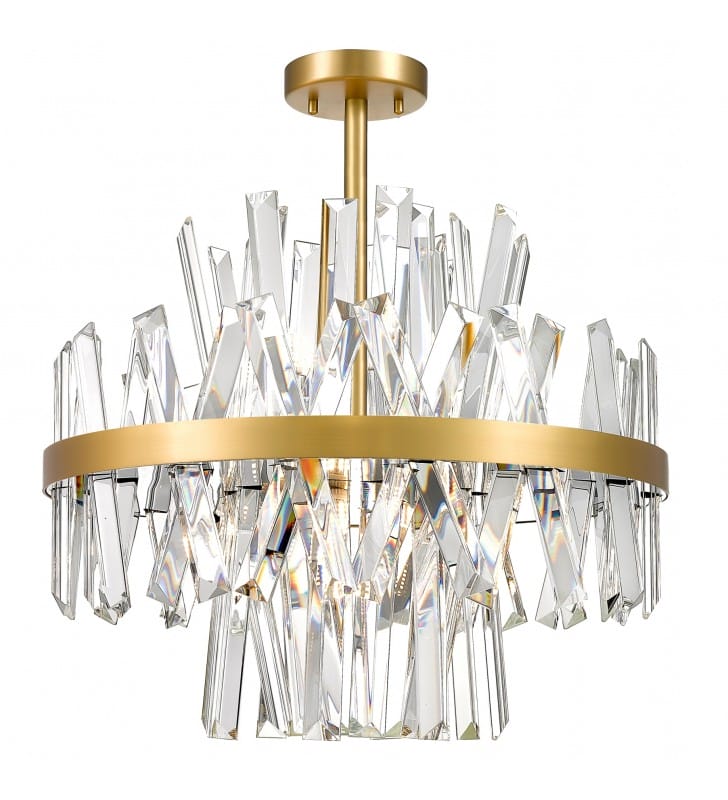 Lampa sufitowa Constantinople kryształowa do sypialni antyczne złoto