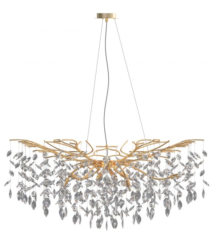 Stylowa duża designerska lampa wisząca z kryształami Cindy złota